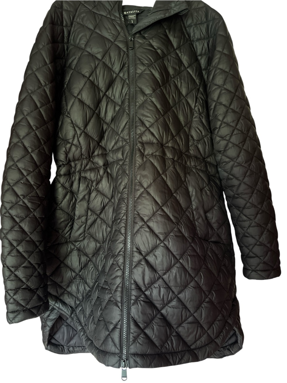 Athleta Diamond-Quilted Hooded Puffer Jacket - Black